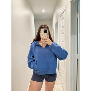 lululemon pitch blue 1/2 zip scuba hoodie - size M/L